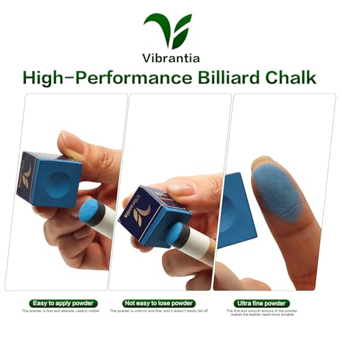 Pro Billiard Pool Cue Chalk 12 Cubes Low Dust for Snooker 8-Ball | Tournament Standard Billiard Chalk, Super Dense Low Dust Formula, 12 Cubes with Portable Storage Box, for Snooker Pool 8-Ball