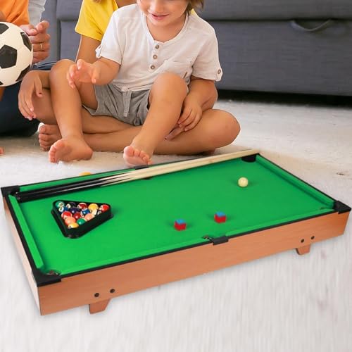 Fancyes Mini Pool Table Set for Kids, Tabletop Pool Table Billiard Cues, Mini Tabletop Billiards Table Game Toy, for Children Boys