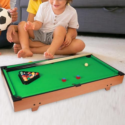 Fancyes Mini Pool Table Set for Kids, Tabletop Pool Table Billiard Cues, Mini Tabletop Billiards Table Game Toy, for Children Boys