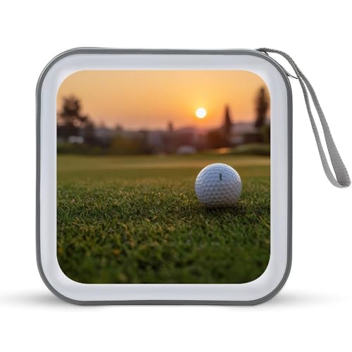 Golf Course Sunset Scape CD Case 40 Capacity DVD Case Holder Wallet Organizer for Car Home