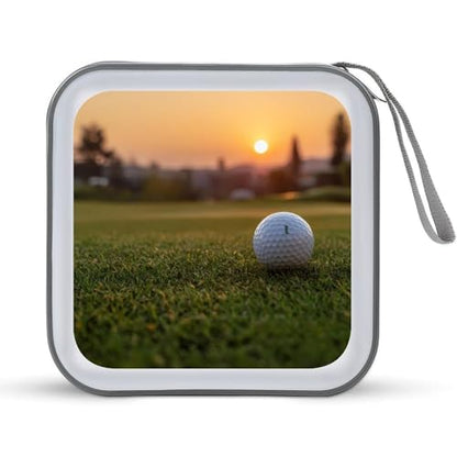 Golf Course Sunset Scape CD Case 40 Capacity DVD Holders Wallet for Home Travel