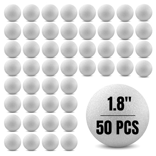 Hygloss Round Foam Balls for Crafts - 1.8-Inch White Craft Foam (XPS) for Arts Small Foam Balls for School Projects and DIY Crafts - Round Balls - 50 Pack of Foam Craft Spheres - size: 1.8-Inch, style: 50 Pieces