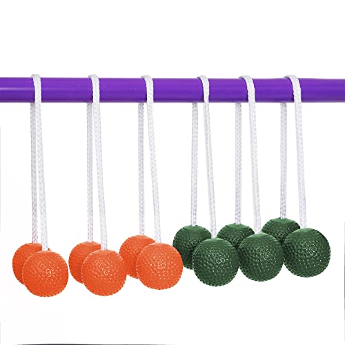 KH Ladderball Balls Set 6 Pack Replacement Balls Ladder Toss Game Balls Soft Golf Balls Safe for Kids - color: Orange,Grass Green