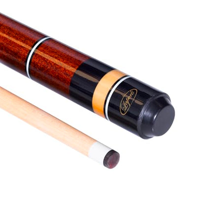 Billiard City Laperti Lavis Carom 3-Cushion Cue Stick Set, Brown, w/Canadian Maple Shaft, Wooden Joint, 12 mm Cue Tip, No Wrap, Box Hard Case