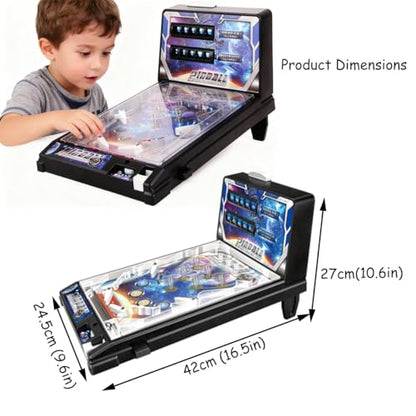 Electronic Pinball Ball Shooting Game for Kids and Adults, Retro Arcade Machine Puzzle Games with Lights, Sounds and Scoreboard, Classic Tabletop Pinball Toys