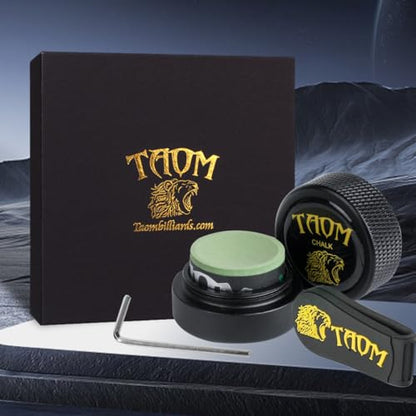 TAOM Upgrade Pool Chalk Holder Round Shaped Practical Tool Billiards Accessories Magnetic Mini Chalk Tip Case Container Round Box Billiards,Cue Tip Tool Scuffer Shaper - color: 1-Gift Set-Black with V10 Green