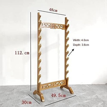 Portable Billiard Cue Rack Pool Table Accessory Organiser Wooden Pool Cue Holder - Freestanding Pool Ball Floor Stand For Game Room Clubs Hardwood Wall Mounted Pool Cue Holder(9) - size: 9