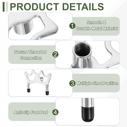 Billiard Bridge Head, Pool Cue Stick Bridge Screw-on Metal Cue Rests Billiard Accessories - color: Silver, style: Low Fork with Rubber Sleeve