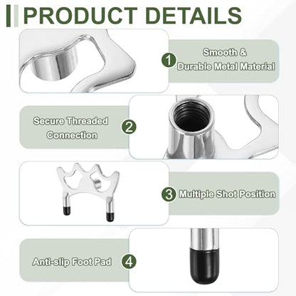 Billiard Bridge Head, Pool Cue Stick Bridge Screw-on Metal Cue Rests Billiard Accessories - color: Silver, style: Low Fork with Rubber Sleeve