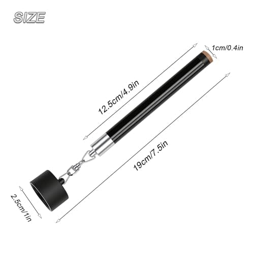 LAKE OF FIRE Pool Cue Chalk Holder – 2-in-1 Billiard Accessory with Pool Chalk Holder & Cue Tip Tool - color: Black, style: Round