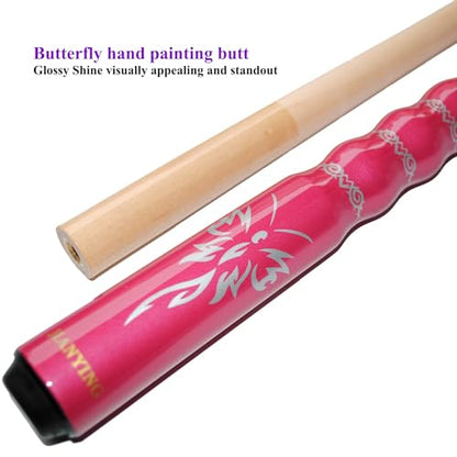 58" Pool Cue Stick,13mm 2-Piece Maple Hardwood Ergonomic Design Billiard Cues Kit,19/20/21oz - color: Rose, style: 21oz
