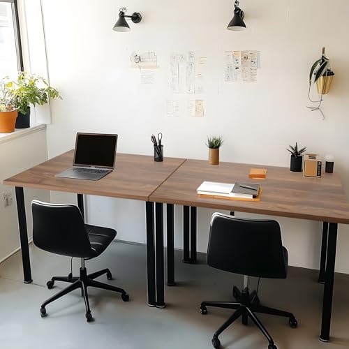 Kaboon Universal Tabletop 55"x20", Solid One-Piece Melamine Table Top, Double Desk L-Desk DIY, Home and Office, Dark Walnut - color: Dark Walnut, size: 55x20