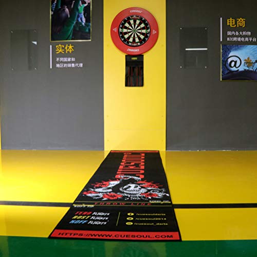 CUESOUL Heavy Duty Darts Mat Includes Both Official Soft & Steel Tip Throwline