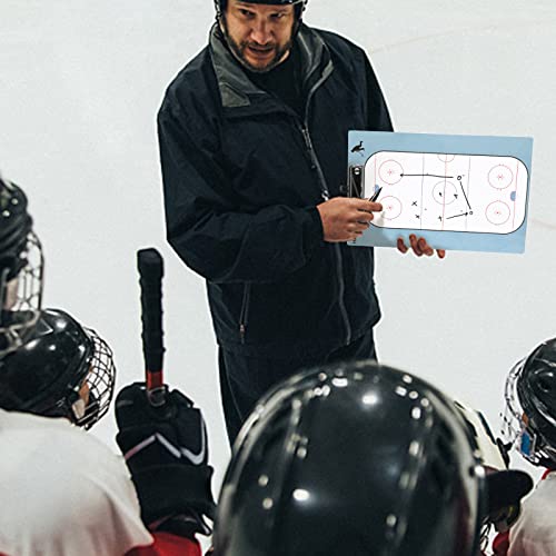 Dry Erase Hockey Coaches Clipboard, Hockey Lineup Board, Double-Sided Coaching Board with Marker