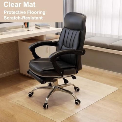 Clear PVC Floor Mat 0.08inches/2mm Thick Non-Slip Waterproof Desk & Floor Protector for Office, Kitchen, Gym - Anti-Scratch, Heavy-Duty, Easy Clean for Home, Pets(20x''24'') - size: 20x''24''