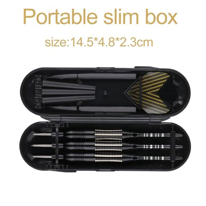 Steel Tip Darts Set for Dartboard, Professional Brass Darts Metal Tip Black Purple Aluminium Nylon Shafts 9 Flights 50 Rubber O-Rings 12 Spring Rings 1 Dart Sharpener Tool 24/27 Grams - color: 26 grams---Black