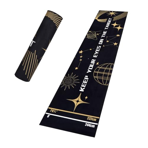 Professional Darts Mat with Oche Line System & Throw Lines – Premium Dart Mat for Floor Steeldart & Soft Darts | 260x60 cm | with Throwing Line - Ideal as a Gift - style: Fashion