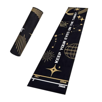 Professional Darts Mat with Oche Line System & Throw Lines – Premium Dart Mat for Floor Steeldart & Soft Darts | 260x60 cm | with Throwing Line - Ideal as a Gift - style: Fashion