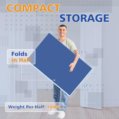 6 * 3ft Ping Pong Conversion Top, Ping Pong Table Conversion Tops, Foldable Portable Table Tennis Table Top, Table Tennis Conversion Top for Home Office, Ping Pong Top for Pool Table, Blue Mid-Size