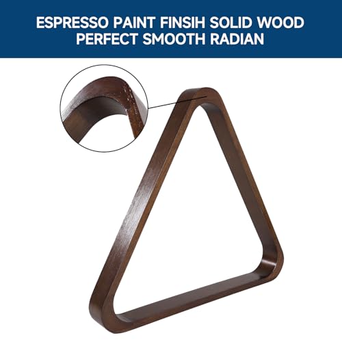 GSE Games & Sports Expert Solid Wood Billiard 8-Ball Triangle / 9-Ball Diamond Pool Ball Racks for 2-1/4" Pool Balls, Pool Table Accessories - color: Espresso, style: 8-Ball Triangle Rack