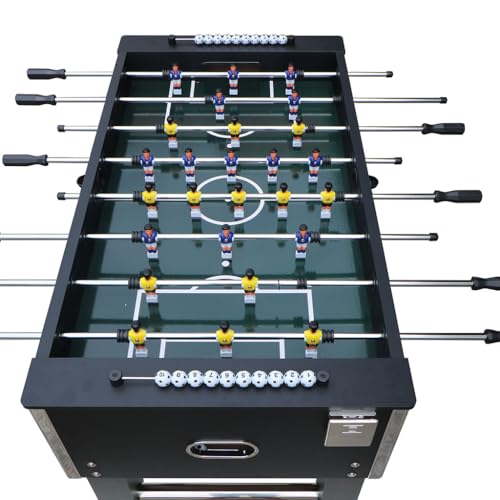 54.5" Full-Size Foosball Table for Adults, Competition Game Table with Robot Players, Electroplated Steel Rods, Adjustable Legs & Scoreboard, MDF Frame Soccer Table for Game Room, Office & Man Cave