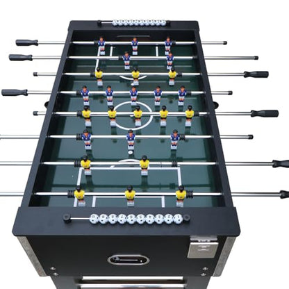 54.5" Full-Size Foosball Table for Adults, Competition Game Table with Robot Players, Electroplated Steel Rods, Adjustable Legs & Scoreboard, MDF Frame Soccer Table for Game Room, Office & Man Cave