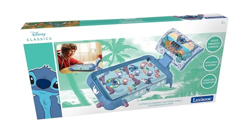 LEXiBOOK, Disney Stitch, Electronic Table Pinball, Action and Reflex Game for Children and Family, LCD Screen, Light and Sound Effects, Blue, JG610D - style: Disney Stitch