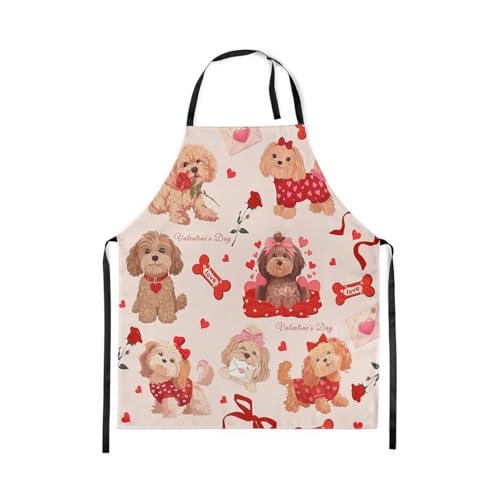 Castle Fairy Cute Rabbit Deer Kitchen Apron - color: Dog Red Bow