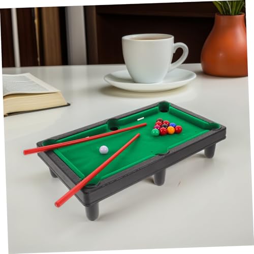 VICASKY Miniature Pool Table Portable Desktop Mini Billiard Game for Family Fun Hand Eye Coordination Fine Motor Skills Development Includes Balls Cues and Table Accessories