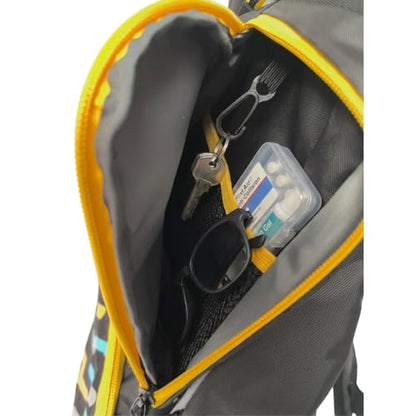 Pickleball Sling Bag with Shoe Compartment - Crossbody Backpack Fits 2 Paddles, 32oz Bottle & Fence Hook, Sports Bag for Men & Women (Shoe Limit: up to US Men's 10 / Women's 11.5) - color: Grey/Yellow