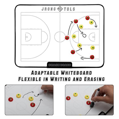 Double-Sided Electronic Coaching Board 15.5 Inch LCD Screen Basketball Tactical Coach Board with Stylus Pen, Dry Erase Pen and Eraser, Magnets for Training Teaching