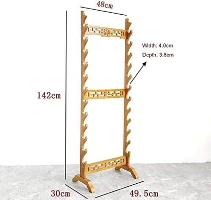 Portable Billiard Cue Rack Pool Table Accessory Organiser Wooden Pool Cue Holder - Freestanding Pool Ball Floor Stand For Game Room Clubs Hardwood Wall Mounted Pool Cue Holder(12) - size: 12