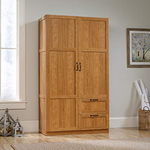 Sauder Storage Cabinet, Highland Oak Finish - color: Highland Oak