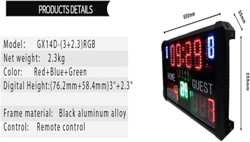 TIST LED Portable Desktop Scoreboard, Professional Outdoor 14 Digit Multi Sport Electronic Digital Basketball Scoreboard