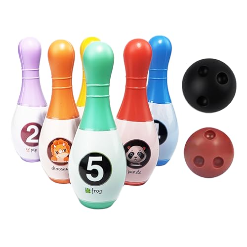 ciciglow Kids Bowling Set Enhance Coordination Skills Improve Motor Abilities Indoor Activity for Children, Plastic Material