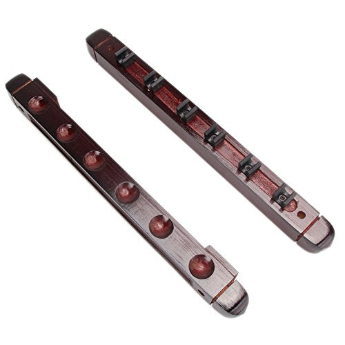 Pool Stick Holder, Wall Mounted 6 Cue Billiard Rack - Premium Solid Wood Cue Accessories