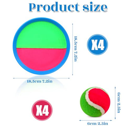 Toss and Catch Ball Set, Paddle Catch Ball and Toss Game for Kids, Great Beach Games/Backyard Games/Outdoor Games for Kids and Family - size: 2 Balls,2 Paddles