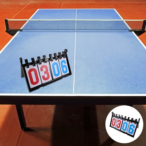 BESPORTBLE Portable Tabletop Sports Scoreboard 4-Digit Flip Score Keeper Thick Plastic Shell for Basketball Volleyball Tennis Baseball Games and Referee Use