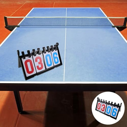 BESPORTBLE Portable Tabletop Sports Scoreboard 4-Digit Flip Score Keeper Thick Plastic Shell for Basketball Volleyball Tennis Baseball Games and Referee Use