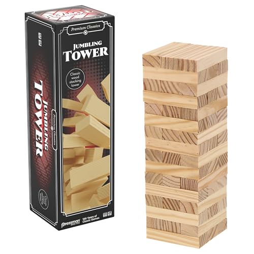 Goliath - Jumbling Tower, Wooden Stacking Tower, Wooden Board Game for Children from 6 Years, Educational Skill and Strategy Game, 48 Blocks, Suitable for 1 or More Players