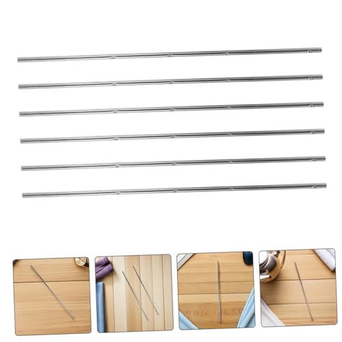 POPETPOP 6pcs Foosball Replacement Rods with Safety Caps Iron Poles Long Table Soccer Machine Parts for Adults and Easy Install Stable Gameplay Accessories
