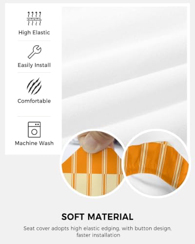 Savannan Office Chair Cover, Thanksgiving Autumn Orange Stripes Protective Stretch Elastic Universal Cover for Desk Task Chair,Computer Rotating Chair 1 Pcs Modern Abstract Art