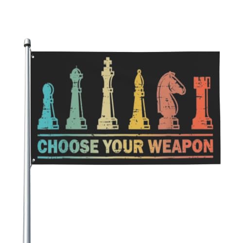Choose Your Weapon Retros Chess Master Pieces Game Club Humor Flags For Living - color: white4