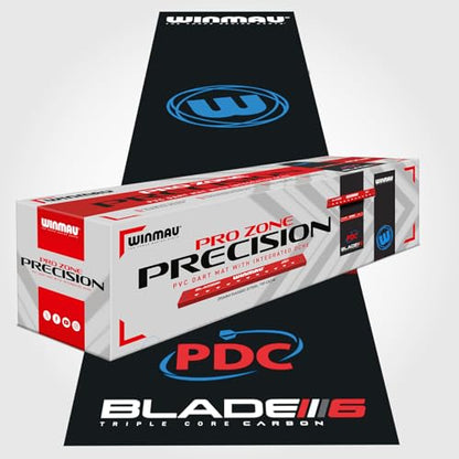 WINMAU Dart Mat with Throw Line for Soft Tip and Steel Tip - Available in Outshot and Clearzone Style - style: Precision