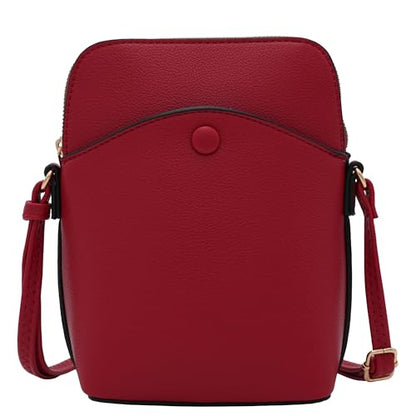 Solene Small Crossbody Bag with Gold Hardware, Mini Shoulder Purse with Adjustable Strap - color: Red