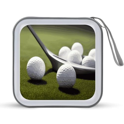 Golf CD Case 40 Capacity Case Zipper CD Collection Bag with Handles Cover DVD Storage Hard Plastic DVD Disc Cases Storage Binder for Car Home Office Travel