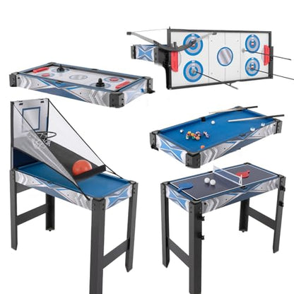 5-in-1 Combination Game Table | Multi-Game Table with Basketball, Air Hockey, Pool, Ping Pong & Safety Archery for Game Room, Home, Arcade