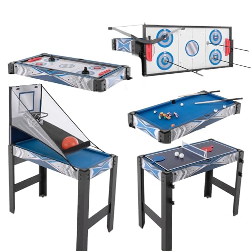 5-in-1 Combination Game Table | Multi-Game Table with Basketball, Air Hockey, Pool, Ping Pong & Safety Archery for Game Room, Home, Arcade