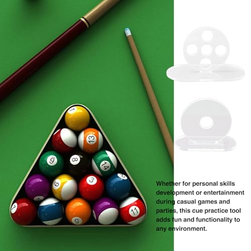 2 Pcs Billiard Cue Stroke Trainer, 5-Hole and Single-Hole Acrylic Pool Training Aids, Cueing Practice Tool for Beginners Professionals, Billiards Pool Helper Table Accessories