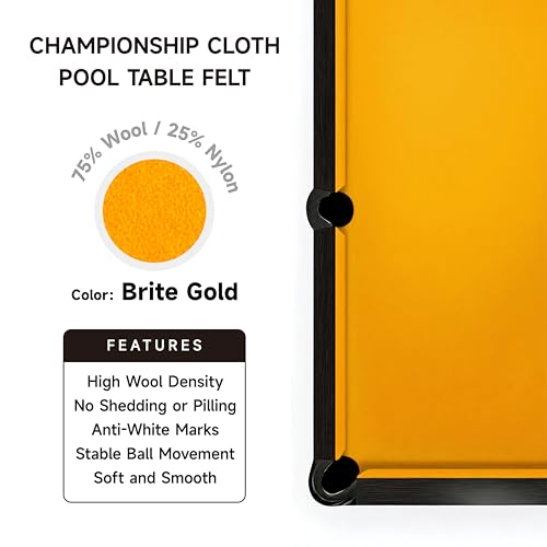 Championship - Invitational Felt w/Teflon - 7/8/9ft - color: Brite gold, size: 8ft
